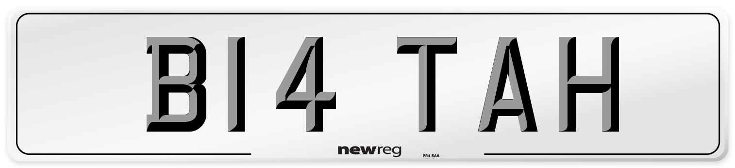 B14 TAH Number Plate from New Reg